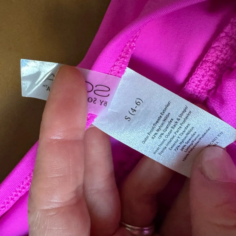 Women’s One-Piece Swimsuit in Bright Fuchsia - Picture 2 of 2